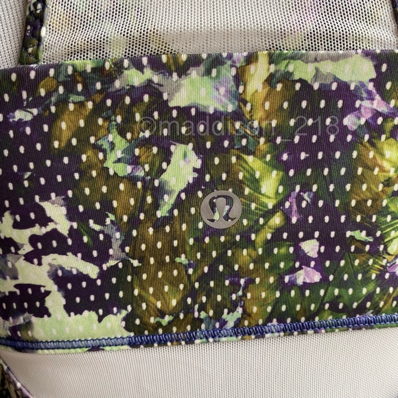Lululemon Running In The City Tank Floral Sport White Multi Green Purple Size 6 - Picture 9 of 11